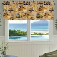 thumbnail image 3 of Construction Truck Farmhouse Short Window Curtain Valances, Cartoon Grips and Bulldozers Turmeric Rod Pocket Kitchen Valances for Living Room Bedroom Bathroom Cafe 60" x 18", 3 of 8