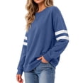 thumbnail image 3 of MOSHU Crewneck Sweatshirts for Women Striped Long Sleeve Shirts Fashion Fall Womens Sweatshirts Casual Fall Pullover Tops, 3 of 9