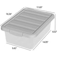 thumbnail image 2 of Paquete de 2 contenedores de plástico con tapas, caja de almacenamiento de cierre transparente, contenedores apilables para organización, 2 of 4
