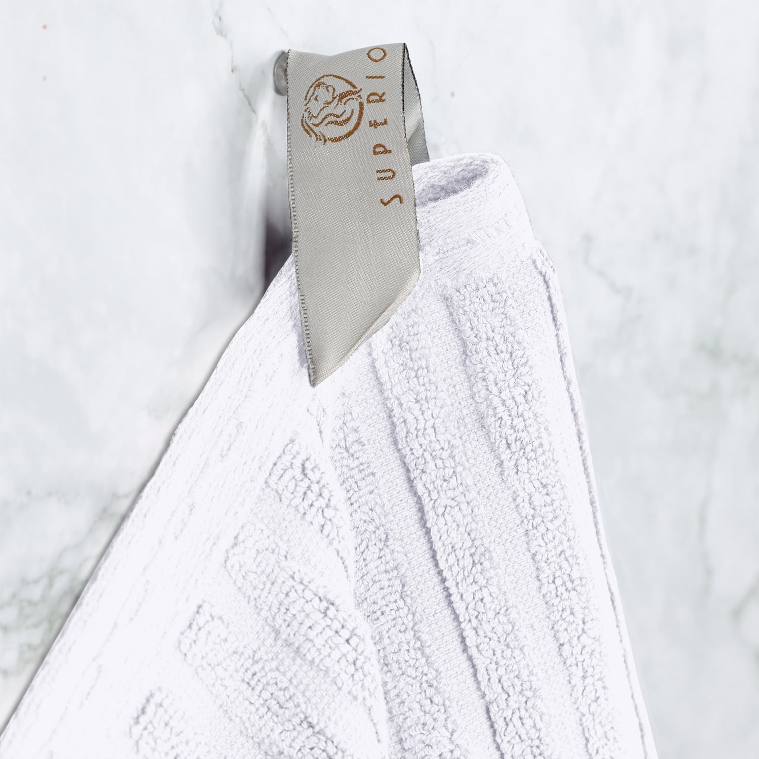 Superior Ribbed Cotton 6-Piece White Bath Sheet/ Hand Towel Set