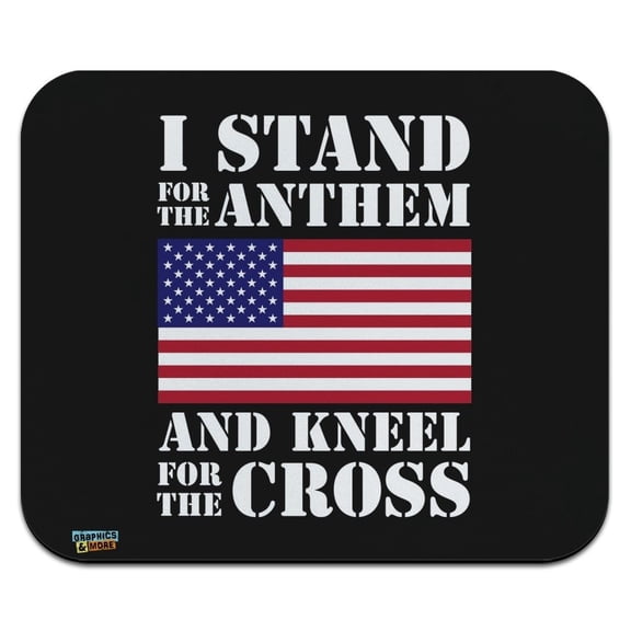 I Stand For The Flag Kneel Cross USA American Flag Patriotic Low Profile Thin Mouse Pad Mousepad