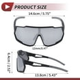 thumbnail image 4 of Unique Bargains 1 Set Motorcycle Riding Goggles Anti-glare Tri-Acetyl Cellulos PC UV400 Cycling Sunglasses Silver Tone Gray Lens Black Frame, 4 of 6