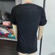 thumbnail image 2 of Camiseta con cuello en V para mujer, pantalón corto informal, manga plisada, fruncida, Color puro, jersey de verano, Top negro M, 2 of 3