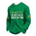 thumbnail image 4 of IWRICH Men's St. Patrick's Day T Shirt Waffle Crew Neck Sweatshirt Shamrock Long Sleeve Tees 03-Green S, 4 of 4