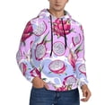 thumbnail image 2 of Honeii Dragon Fruit Pattern Mens Hoodies Men's Loose Sleeve Sweatshirt,Pullover Hooded Sweatshirt for Men,Essentials Hoodie-Large, 2 of 7