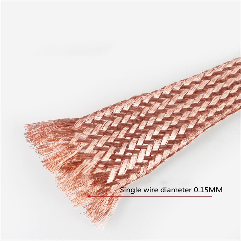 Bare copper braided grounding wire, which can be welded with oxygen-free copper wire (width: 15mm, thickness: 1.5mm, length: 5m)