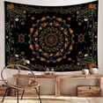 thumbnail image 5 of DaShan Boho Floral Mandala Tapestry Wall Hanging,Black Green Hippie Backdrop for Bedroom Living Room Dorm,60"Wx50"L, 5 of 5