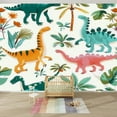 thumbnail image 2 of Modern Wallpaper Murals 3D Hand drawn seamless pattern dinosaurs tropical leaves flowers for kids Peel and Stick Removable Self-Adhesive canvas Wall Stickers for Nursery Kids Bedroom TV Wall Decor, 2 of 5