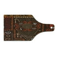 thumbnail image 2 of Prehistoric Cutting Board, Aboriginal Style Patterns Tribal Motifs Objects Collage of Cave Pictures, Tempered Glass Cutting and Serving Board, Wine Bottle Shape, Orange and Black, by Ambesonne, 2 of 5