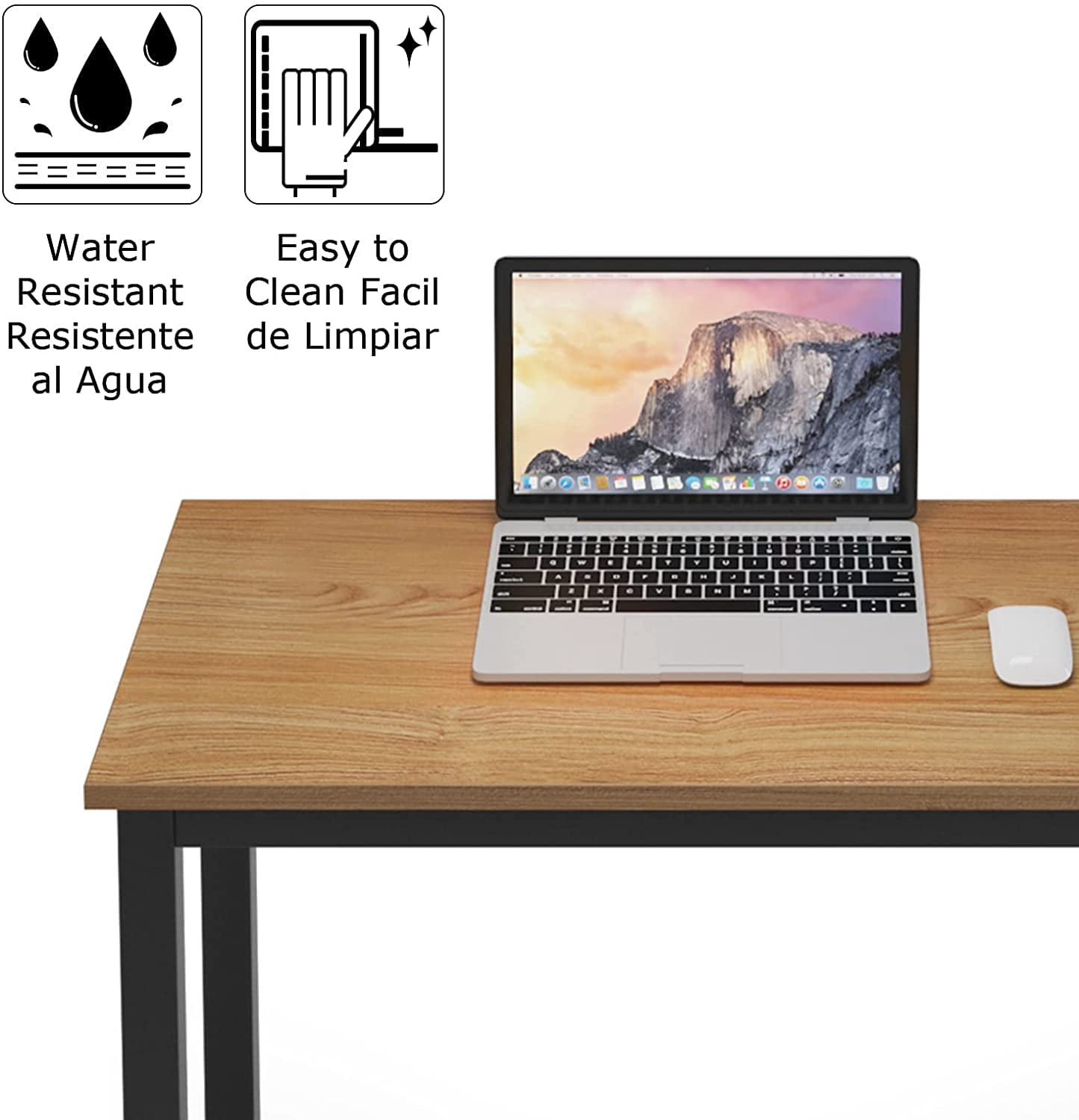 Soges 31.5" Desk Small Desk Computer Desk Home Office Table Laptop Desk Writing Desk Study Table Teak Finish