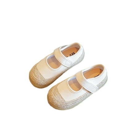 

SIMANLAN Kids Lightweight Slip On Flats Tennis Comfortable Ankle Strap Mary Jane Girls School Fashion Low Top Canvas Sneaker White 11c