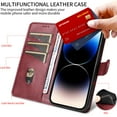 thumbnail image 2 of Flip Case for Samsung Galaxy A30, 360 Degree Protection Shockproof PU Leather Wallet Phone Cover, Kickstand and 3 Card Slots, Red, 2 of 14