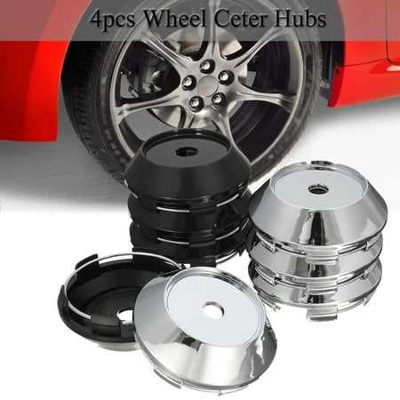 - 68mm/ 61.5mm X 4Pcs Car Wheel Center Hub Caps Wheel Center Emblem Sliver