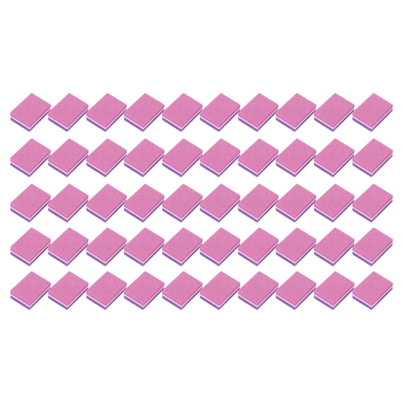 Unique Bargains Soft Two-color Mini Block Nail Buffers 50 Pcs Pink, Purple