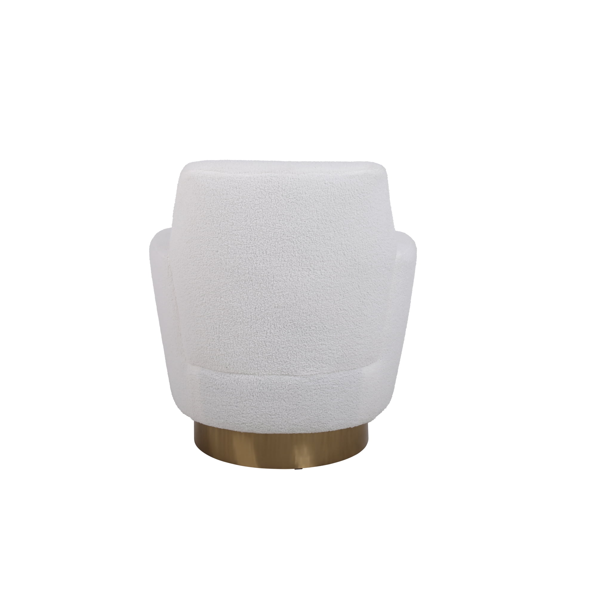 Leumius Velvet Swivel Barrel Chair, Swivel Accent Chairs Armchair, Round Barrel Chairs with Gold Stainless Steel Base for Living Room Reading Room Bedroom Ivory