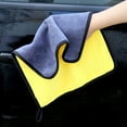 thumbnail image 2 of 2 piezas de tela de limpieza de microfibra de 600 g, toalla de limpieza especial para lavado de automóviles absorbente de trapo portátil de doble cara (amarillo y gris), 2 of 4