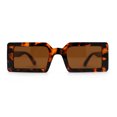 thumbnail image 1 of Womens Mod Minimal Rectangle Plastic Sunglasses Tortoise Brown, 1 of 4