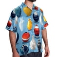 thumbnail image 2 of Bowling Men's Casual Printed Button Down Short Sleeve Spread Collar Beach Shirts for Summer, Unisex, 2 of 6