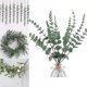 thumbnail image 4 of 14.96quot; Tallos de eucalipto artificiales, vegetación falsa para decoración de mesa de café, casa de campo, decoración del hogar, decoración de bodas y coronas para hacer hojas de plantas falsas (os Feliz Sencillez, 4 of 4