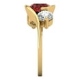 thumbnail image 3 of Three-Stone Engagement Ring for Women - 3.5ct Natural Garnet in 18K Yellow Gold Promise Ring, 3 of 6