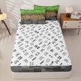 thumbnail image 4 of Erosebridal Pixel Geometric Plaid Zipper Twin Comforter Sets with Fitted Sheet and 2 Pillowcases,Classic Checkered Print Zipper Bedding Set For Boys,Gamepad Reversible,4pcs, 4 of 7