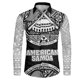 thumbnail image 3 of Camisas hawaianas con estampado 3D de tribu polinesia, camisas casuales de manga larga con cuello alto, blusa con botones para hombre, ropa de otoño, 3 of 5