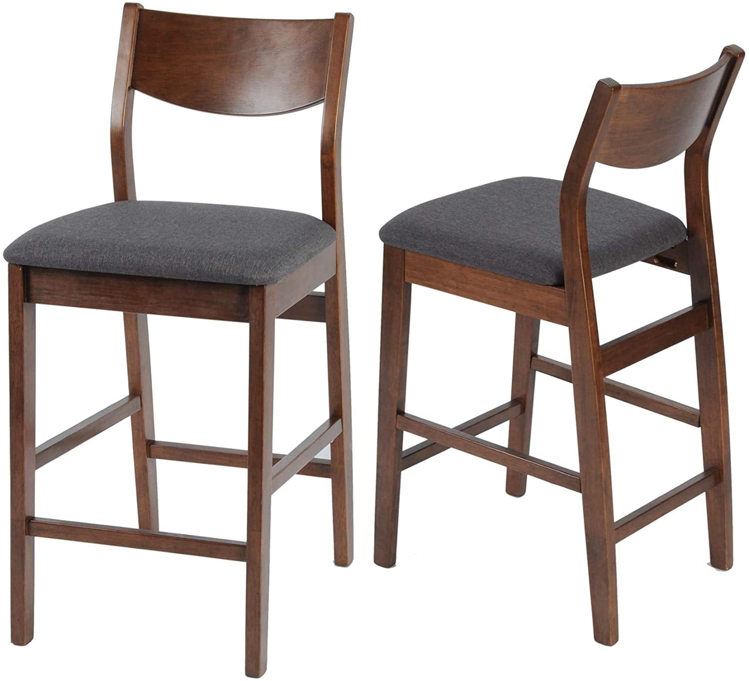 24" Counter Height Chairs Upholstered Dining Chair Bar Stools, Solid