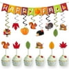 DAILY GOLF TOOLS Thanksgiving Flag Spiral Charm Flags Banners Cake Plugin Autumn Party Decoration