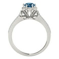 thumbnail image 4 of Mauli Jewels Engagement Rings for Women 0.50 Carat Halo Blue Diamond Engagement Ring4 prong14K White Gold, 4 of 7