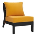 thumbnail image 2 of WestinTrends Avalon Outdoor HDPE Deep Seating Modular Armless Patio Chair with Patio Cushions, Black/Yellow, 2 of 13