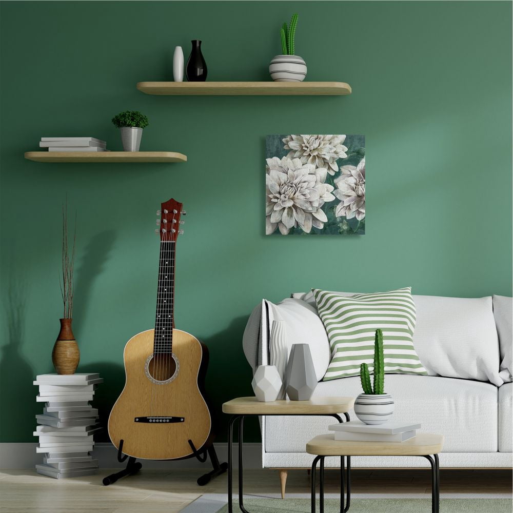 Stupell Home Décor Flower Blooms Green White Painting Canvas Wall Art by Main Line Studio
