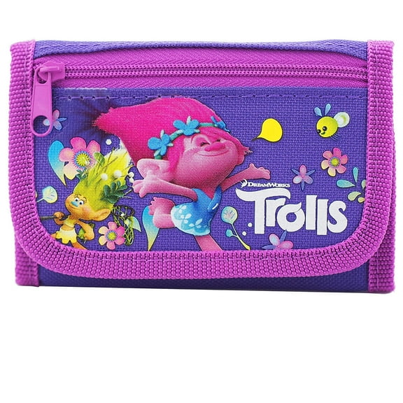 Trolls Dreamworks Purple Trifold Wallet