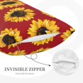 thumbnail image 5 of Daiia Sunflowers On Red Bedding Waterproof Pillow Protector Zippered Queen – Bed Bug Proof Pillow Encasement-16"x24", 5 of 9