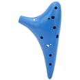 thumbnail image 3 of Ocarina de 12 agujeros, instrumento de viento portátil de plástico azul para principiantes profesionales, 3 of 14