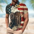 thumbnail image 2 of UVEASISHA Mens Fourth of July Golf Shirts Mesh Breathable Short Sleeve Polos Shirt Big and Tall Casual American Flag Printed Collared T-Shirts Patriotic Tees Navy XXL, 2 of 6