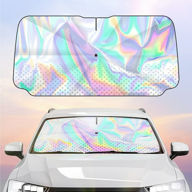 Sombrilla telescópica para coche como parabrisas - Protector solar plegable, aislamiento térmico, 140x80cm, negro, ajuste universal