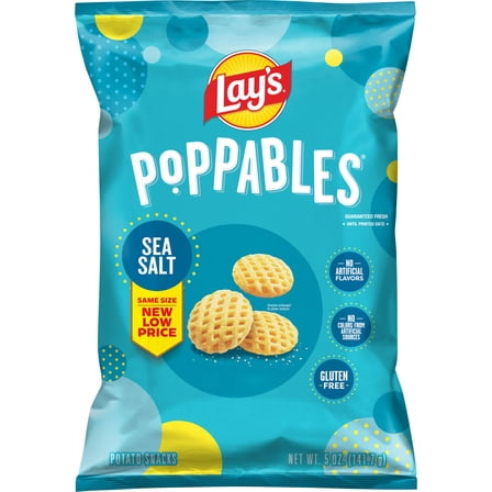 Lay's Poppables Sea Salt Potato Snacks, 5 oz Single Bag