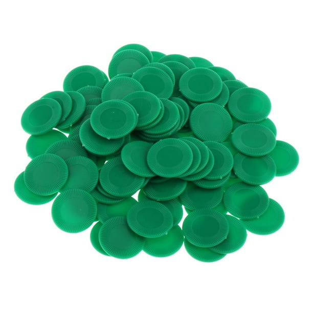100 piezas de 23 mm, fichas de póker para bingo, marcadores de casino, fichas para contar, diversión Verde