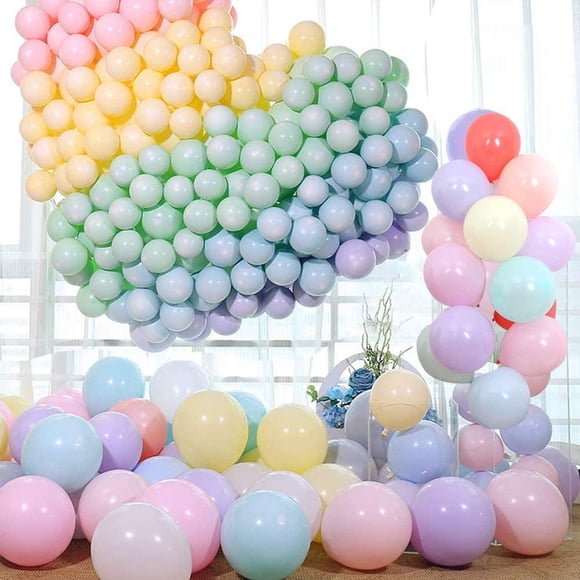 Pastel Colorful Latex Party Balloons，100 Pack 10 Inches Macaron Assorted Rainbow Balloons for Birthday Baby Shower Party Decoration