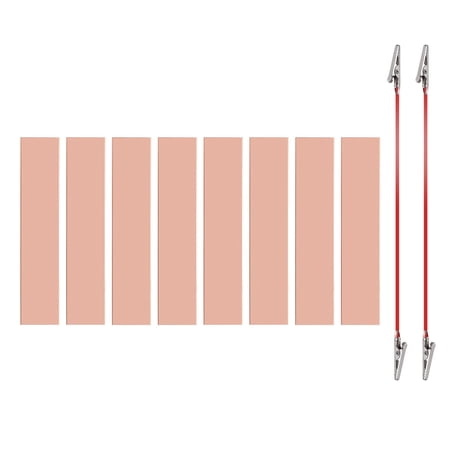 Uxcell 20x100mm Copper Anode Sheet, 8 Pack Pure Copper Strip (99.995% Pure) 1mm Thick Plate Electrode Set with Alligator Clips Cables for Electroplating Plating Experiment
