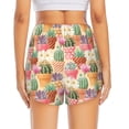 thumbnail image 3 of Picia High Detail Succulent Pattern Women's 2 in 1 Athletic Running Shorts High Waisted Workout Casual Gym Sweat Shorts with Comfy Liner Zipper Pockets-Small, 3 of 9