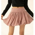 thumbnail image 2 of Women'S High Waist Ruffle Hem Bubble Mini Skirt A Line Flared Cute Skirts Streetwear Pink M, 2 of 8