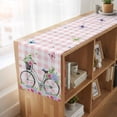 thumbnail image 6 of Table Runners 72 Inches Long Dress Scarves, Spring Farmhouse Kitchen/Dining Table Runner, Coffee Tablerunners, Bicycles Leaves Butterfly Flowers Pink Buffalo Plaid 13x72 Inch, 6 of 9
