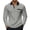 Gray, variant on Men Contrast Collar Waffle Knit Long Sleeve Shirt Three Button Placket Chest Pocket Breathable Golf Business Casual Tops White S