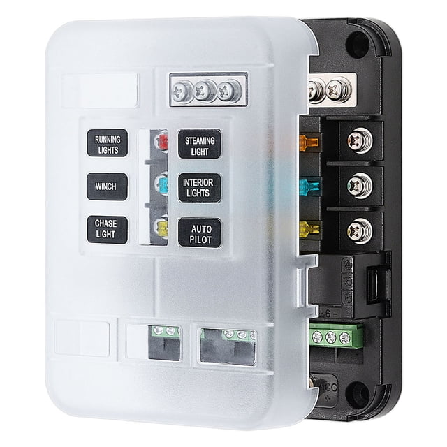 Hytrove Caja De Fusibles Para Auto 12V Con Doble Fusible Y Luz Indicadora De Falla Multi Amperaje