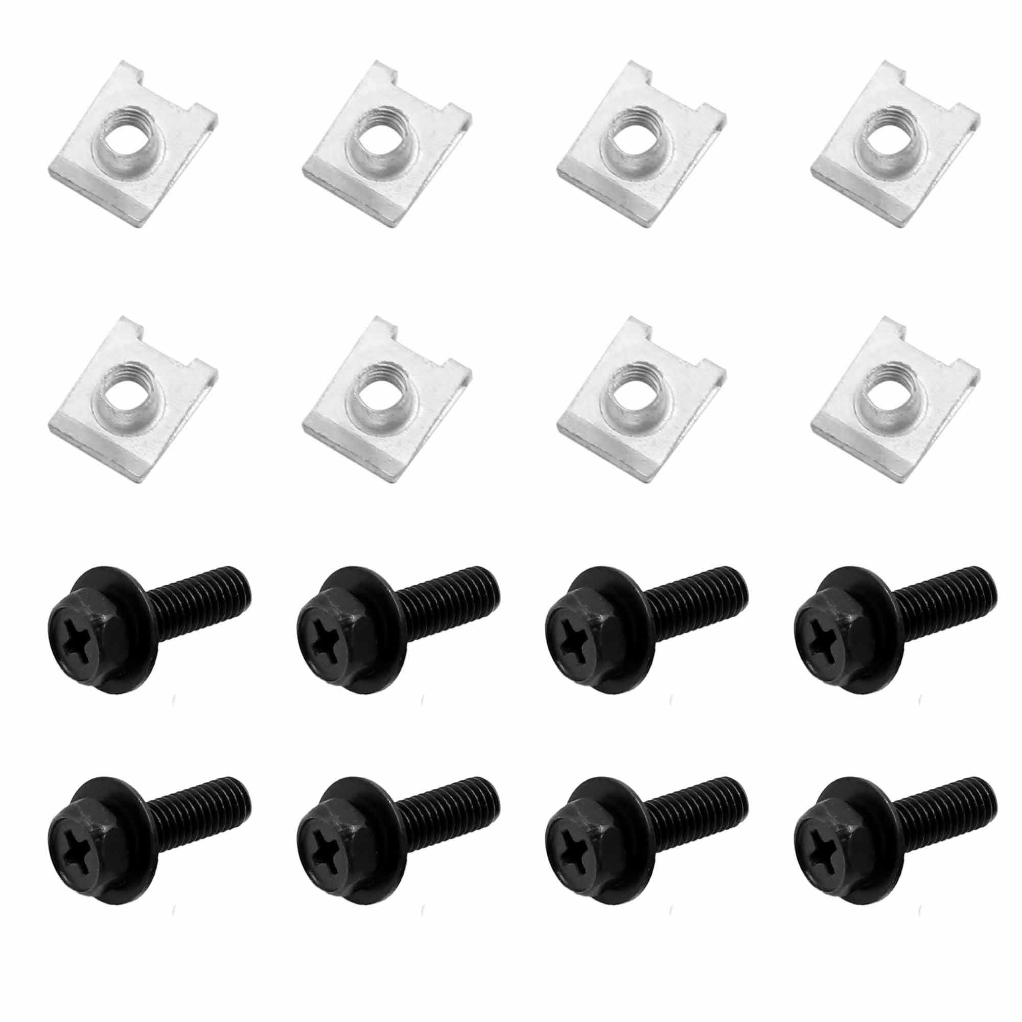 8pcs Spring Metal Utype Clips with Screws Car Auto Trim Panel Fastener