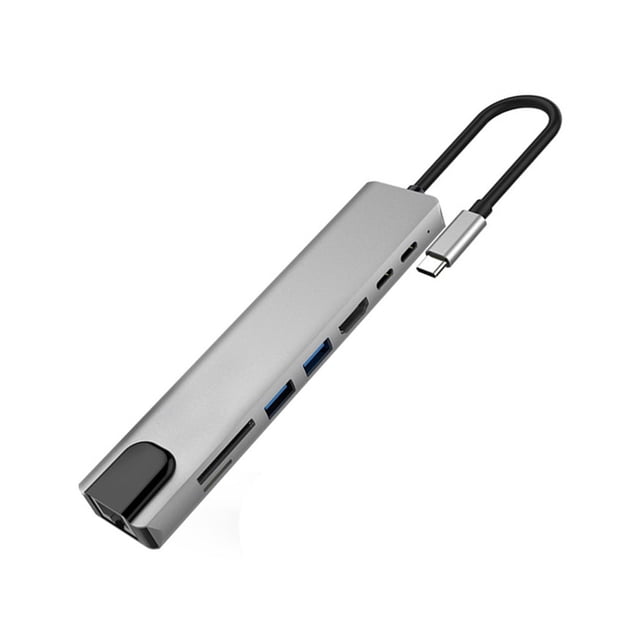 Adaptador 8 en 1 Tipo C a 4k PD de carga rápida Btafrte para computadora portátil Macbook Notebook