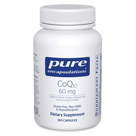 Pure Encapsulations CoQ10 60 mg | Coenzyme Q10 Supplement for Energy, Antioxidants, Brain and Cellular Health, Cognition, and Cardiovascular Support* | 250 Capsules