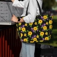 thumbnail image 4 of Wukai Daisies Flowers Print Zipper Bag,large Beach Tote Bag,Waterproof Sandproof Bag,Grocery and Picnic Tote Travel Bag, 4 of 5
