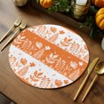 thumbnail image 2 of Fall Plants Round Braided Placemats Set of 4, Flowers Leaves Grass Natural Style Orange Heat Insulation Place Mats Washable Non-Slip Table Mats for Kitchen Dining Party, 15 Inches, 2 of 9